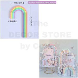 Rubber Tall Rainbow Cake Topper (Pastel Mix)