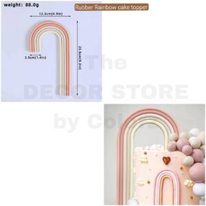 Rubber Tall Rainbow Cake Topper (Pastel Nude Mix)
