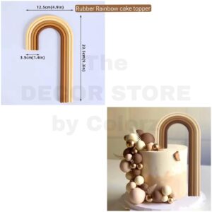 Rubber Tall Rainbow Cake Topper (Brown Mix)