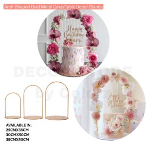 Arch-shaped Gold Metal Cake Stand