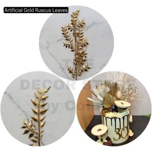 Artificial Gold Ruscus Leaves