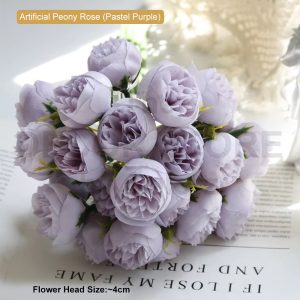 Artificial Peony Roses (Pastel Purple)