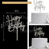 ‘Happy Birthday’ Acrylic Topper – 03 (Silver)
